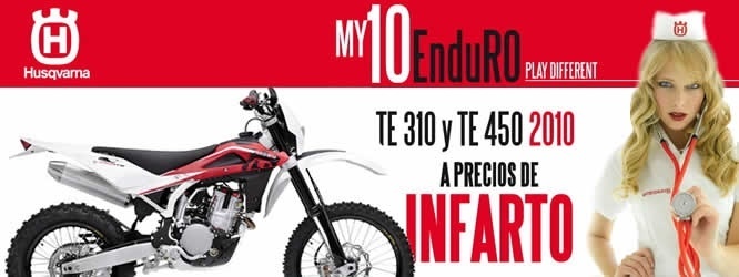 Las Husqvarna TE310 y TE450 ’10 a precios ¡de infarto!