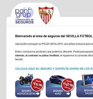 Si eres sevillista, en Pont Grup tienen la póliza para tu moto