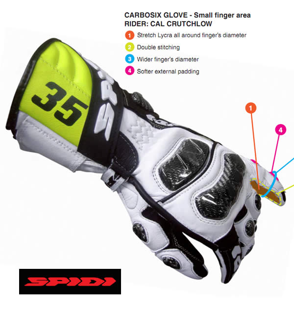 El guante especial de Spidi para Cal Crutchlow