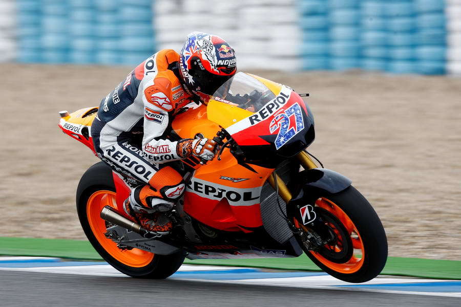 Casey Stoner rodando con la nueva Honda RC212V 1000cc en Jerez